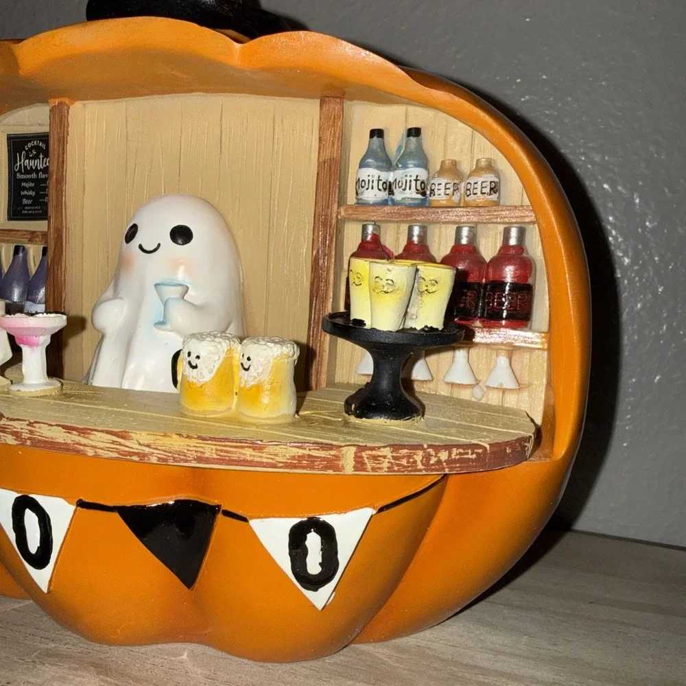Boo Pumpkin Bar Stand Ghost Bartender Viral Tabletop Halloween New 2026 Decor